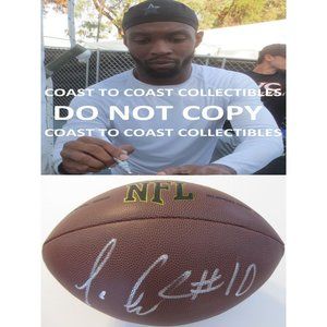 Tavon Austin Dallas Cowboys West Virginia signed autographed NFL football, proof